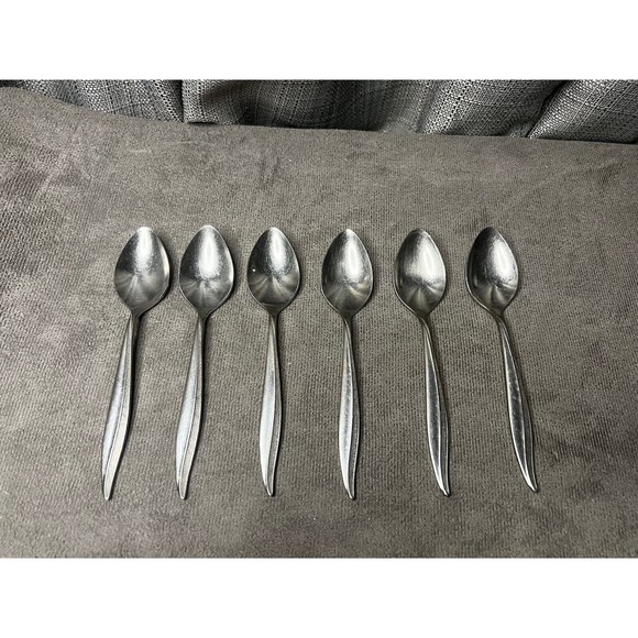 Oneida Craft Deluxe Stainless Textura Flatware Silverware Teaspoons Lot of 6 - Picture 2 of 5